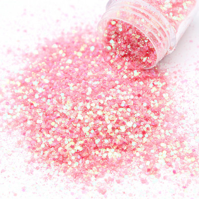 1 doboz 10 ml-es holografikus körömlakk flitter Candy színes vegyes méretű sorozat készlet csillámpor barkácsoláshoz körömlakk dekorációhoz