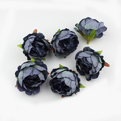 HUADODO 10 gab. 5cm Peonijas ziedu galva zīds Mākslīgie ziedi kāzu dekorēšanai DIY Dekoratīvs vainags Viltus ziedi