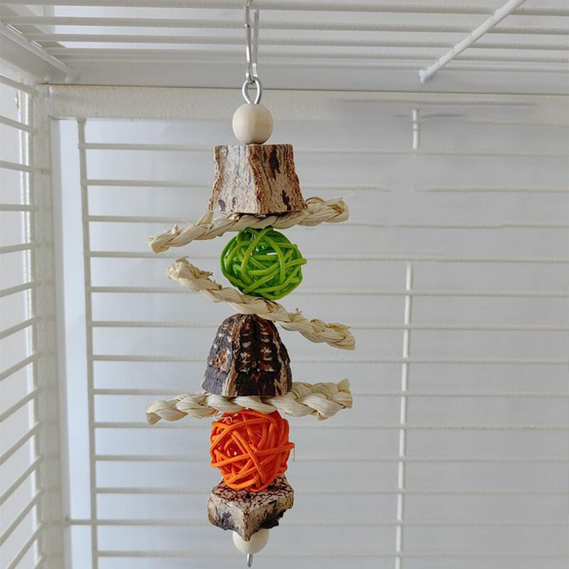 Videi draudzīgs mājdzīvnieku putns košļāt piekaramo kulonu papagaiļa rotaļlieta Zobu griešana Atvieglo garlaicību