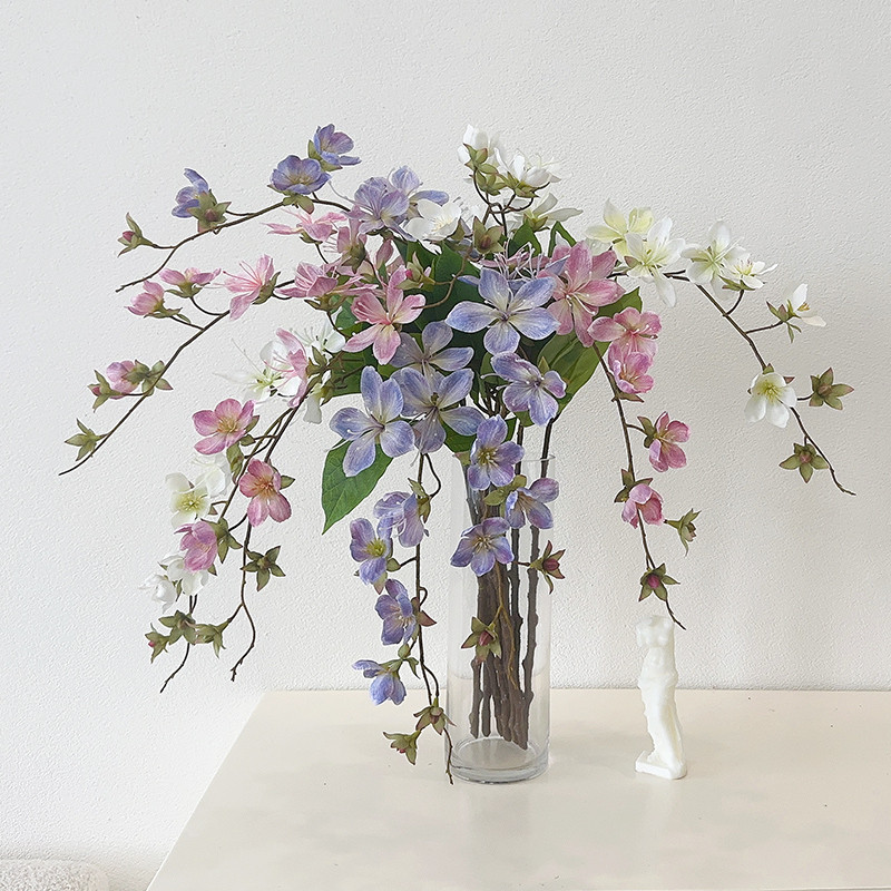 Jázmin mesterséges függő virágok dekoratív erkély művészet mesterséges selyem virágok, mint a valódi függő dekoráció esküvőre