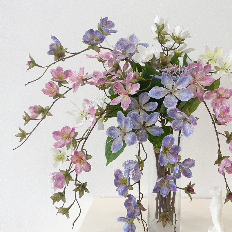 Jázmin mesterséges függő virágok dekoratív erkély művészet mesterséges selyem virágok, mint a valódi függő dekoráció esküvőre