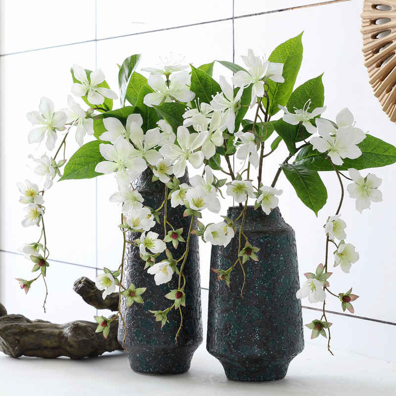 Jázmin mesterséges függő virágok dekoratív erkély művészet mesterséges selyem virágok, mint a valódi függő dekoráció esküvőre