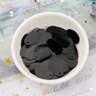 10g/iepakojumā Dažādi izmēri Melni vizuļi Amatniecības PVC plakana apaļa ovāla Paillettes Sieviešu pilna kleita DIY šūšana Lentejuelas aksesuāri