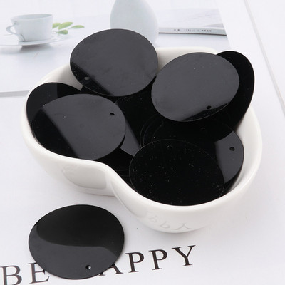 10g/iepakojumā Dažādi izmēri Melni vizuļi Amatniecības PVC plakana apaļa ovāla Paillettes Sieviešu pilna kleita DIY šūšana Lentejuelas aksesuāri