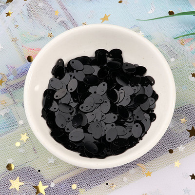 10g/iepakojumā Dažādi izmēri Melni vizuļi Amatniecības PVC plakana apaļa ovāla Paillettes Sieviešu pilna kleita DIY šūšana Lentejuelas aksesuāri