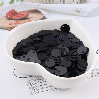 10g/iepakojumā Dažādi izmēri Melni vizuļi Amatniecības PVC plakana apaļa ovāla Paillettes Sieviešu pilna kleita DIY šūšana Lentejuelas aksesuāri