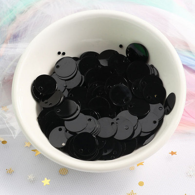 10g/iepakojumā Dažādi izmēri Melni vizuļi Amatniecības PVC plakana apaļa ovāla Paillettes Sieviešu pilna kleita DIY šūšana Lentejuelas aksesuāri