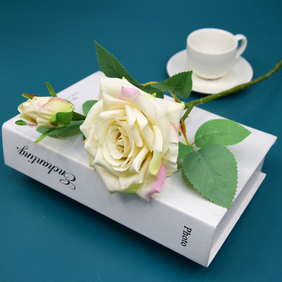 új rózsa művirágok 2 fej rózsa Műanyag Virágnövények Kezdőlap Szálloda karácsonyi dekoráció Esküvői csokor цветы для декора мелкие