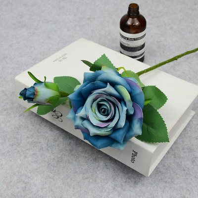 új rózsa művirágok 2 fej rózsa Műanyag Virágnövények Kezdőlap Szálloda karácsonyi dekoráció Esküvői csokor цветы для декора мелкие