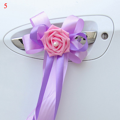 Kreatív Esküvői Fesztivál Autódekoráció Virágos ajtókilincsek Visszapillantó tükör Művirág kiegészítők Karácsonyi dísz