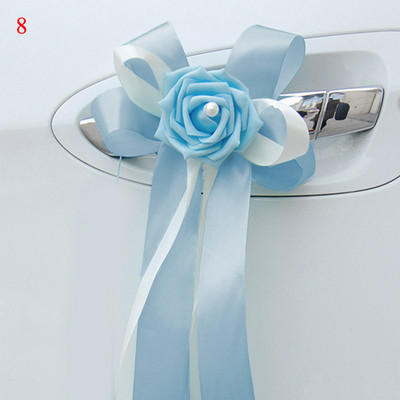 Kreatív Esküvői Fesztivál Autódekoráció Virágos ajtókilincsek Visszapillantó tükör Művirág kiegészítők Karácsonyi dísz