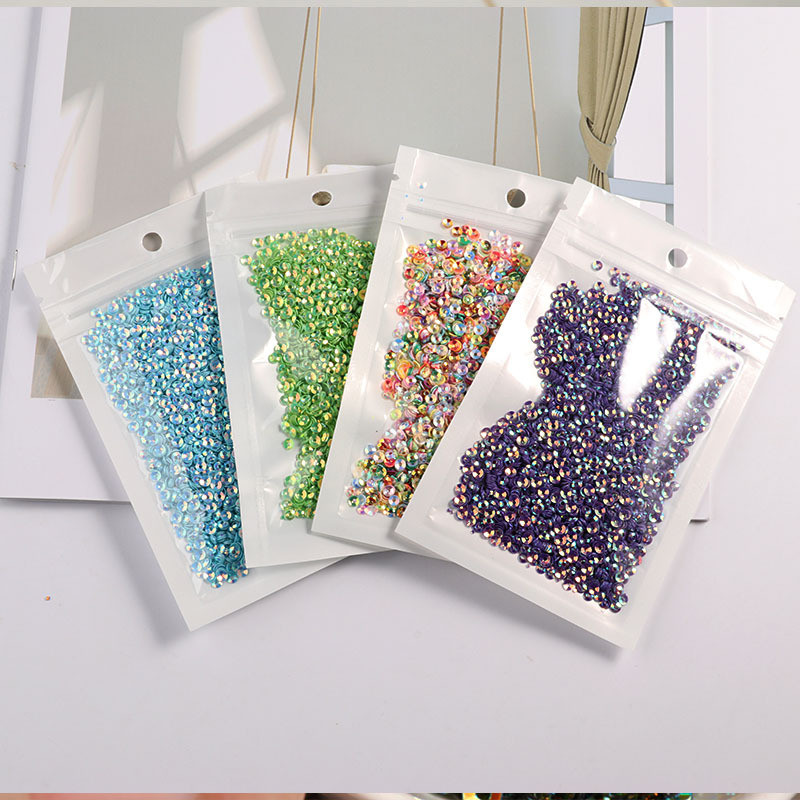 1000gab./partija 3/4mm vidējā cauruma adata, ieliekta sequins PVC pailletes DIY amatniecības kāzu šūšana roku darbs Lentejuelas aksesuāri