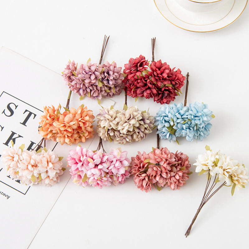 6gab 11cm mākslīgie ziedi zīda mini neļķe kāzu rokdarbu vainags aksesuāri Ziemassvētku pašdarināt mājas dekorēšana scrapbooking