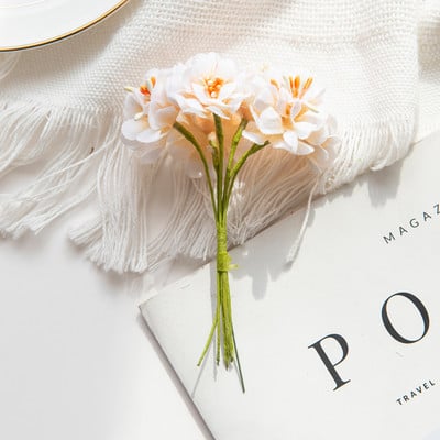 24 db Művirág Selyem Mimi Szegfű Otthon Karácsonyi Dekoráció Esküvői Kézműves Koszorú Kültéri Kert Scrapbook Kiegészítők