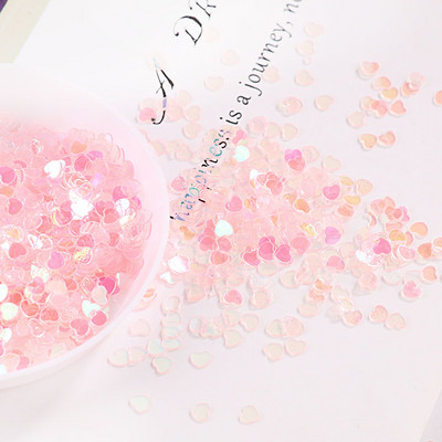 10g/Συσκευασία διαφανές ροζ Mix Moon Dot Shell Swan Nail Sequins Paillettes Wedding Craft, Slime Making Wedding Decorating Confetti