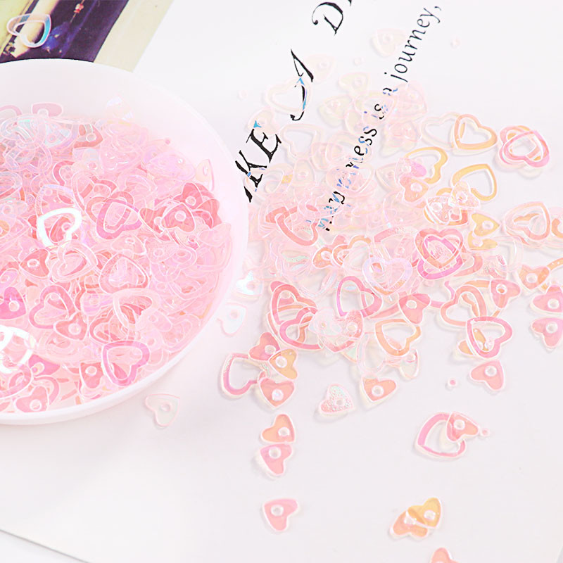 10g/Συσκευασία διαφανές ροζ Mix Moon Dot Shell Swan Nail Sequins Paillettes Wedding Craft, Slime Making Wedding Decorating Confetti