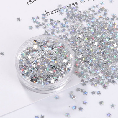 10g/Συσκευασία ανοιχτό χρυσό 3mm παγιέτες σε σχήμα αστεριού για τέχνη νυχιών, γυναικείο μανικιούρ Glitter Paillette, κομφετί διακόσμησης γάμου