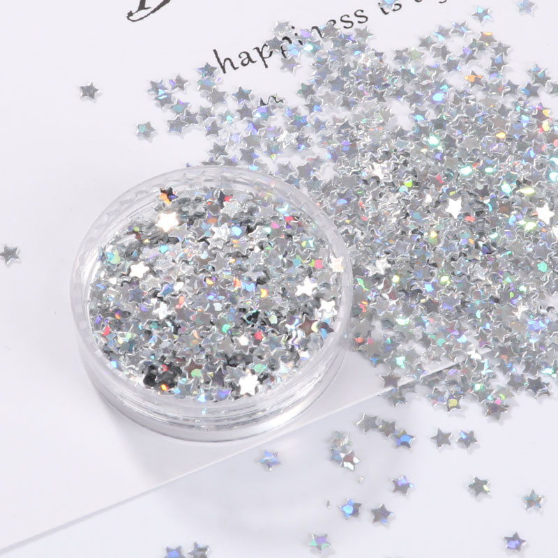 10g/Συσκευασία ανοιχτό χρυσό 3mm παγιέτες σε σχήμα αστεριού για τέχνη νυχιών, γυναικείο μανικιούρ Glitter Paillette, κομφετί διακόσμησης γάμου