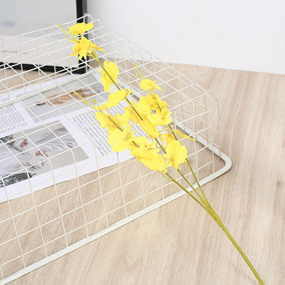 Dzeltens simulācijas puķes dejojošs orhideju rotājums viltots zieds mīksts dekors simulācija augs Mājas kāzas mākslīgie ziedi