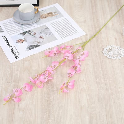 Dzeltens simulācijas puķes dejojošs orhideju rotājums viltots zieds mīksts dekors simulācija augs Mājas kāzas mākslīgie ziedi