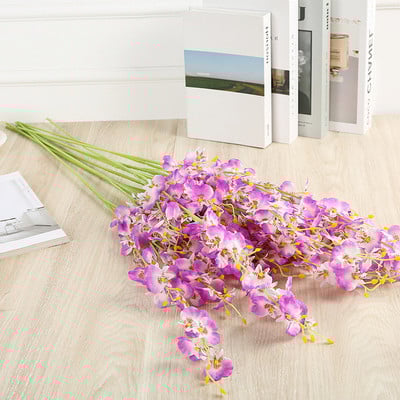 Dzeltens simulācijas puķes dejojošs orhideju rotājums viltots zieds mīksts dekors simulācija augs Mājas kāzas mākslīgie ziedi