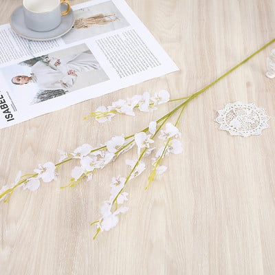 Dzeltens simulācijas puķes dejojošs orhideju rotājums viltots zieds mīksts dekors simulācija augs Mājas kāzas mākslīgie ziedi