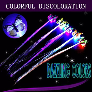 12 τεμ. Glow Hair Braid LED Luminous Flower Hair Clip Light Up Κλιπ μαλλιών πεταλούδας Μπαρ Διακόσμησης Προμήθειες Glow In Dark Toy