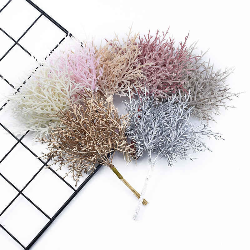 10 gab. Mini mākslīgo ozolzīļu lapu puķu augs kāzu mājas vainaga dekorēšanai DIY Scrapbooking Amatniecības Ziemassvētku aksesuāri