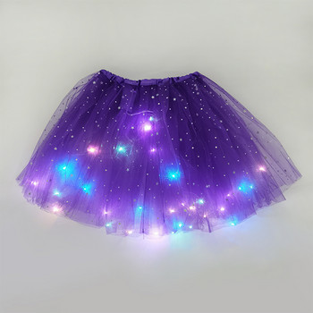28/40 εκατοστά LED λαμπερό φωτιστικό για κορίτσια, τούλινη φούστα, καλοκαιρινό νέον LED κοντό Tutu Dance Ballet Dancewear για ενήλικα παιδιά Δώρα γενεθλίων