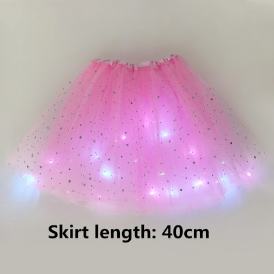 28/40 cm LED šviečiantis tiulio sijonas mergaitėms vasarinis neoninis LED trumpas baleto šokių drabužis suaugusiems vaikams Gimtadienio dovanos