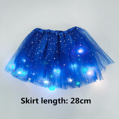28/40 cm LED šviečiantis tiulio sijonas mergaitėms vasarinis neoninis LED trumpas baleto šokių drabužis suaugusiems vaikams Gimtadienio dovanos