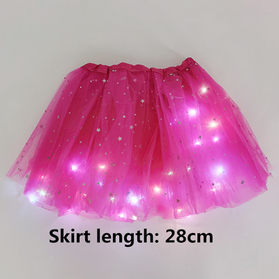 28/40 cm LED šviečiantis tiulio sijonas mergaitėms vasarinis neoninis LED trumpas baleto šokių drabužis suaugusiems vaikams Gimtadienio dovanos