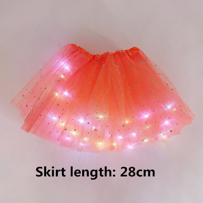 28/40 cm LED šviečiantis tiulio sijonas mergaitėms vasarinis neoninis LED trumpas baleto šokių drabužis suaugusiems vaikams Gimtadienio dovanos