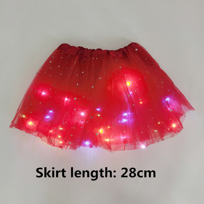 28/40 cm LED šviečiantis tiulio sijonas mergaitėms vasarinis neoninis LED trumpas baleto šokių drabužis suaugusiems vaikams Gimtadienio dovanos