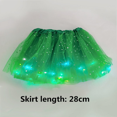 28/40 cm LED šviečiantis tiulio sijonas mergaitėms vasarinis neoninis LED trumpas baleto šokių drabužis suaugusiems vaikams Gimtadienio dovanos