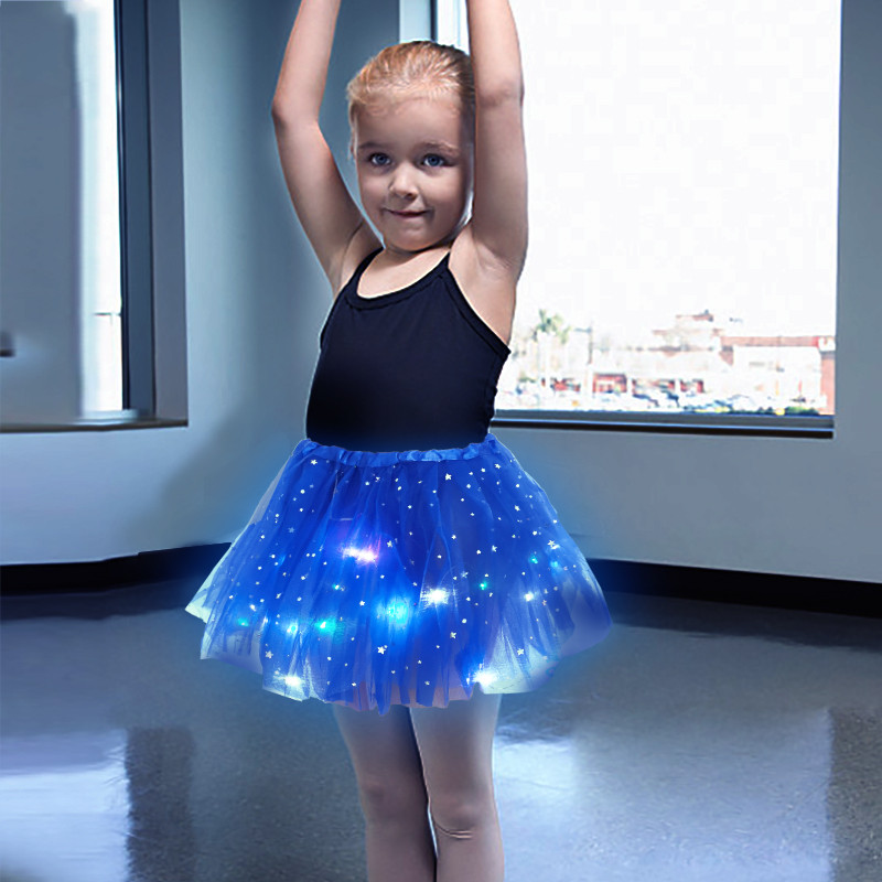 28/40 cm LED šviečiantis tiulio sijonas mergaitėms vasarinis neoninis LED trumpas baleto šokių drabužis suaugusiems vaikams Gimtadienio dovanos
