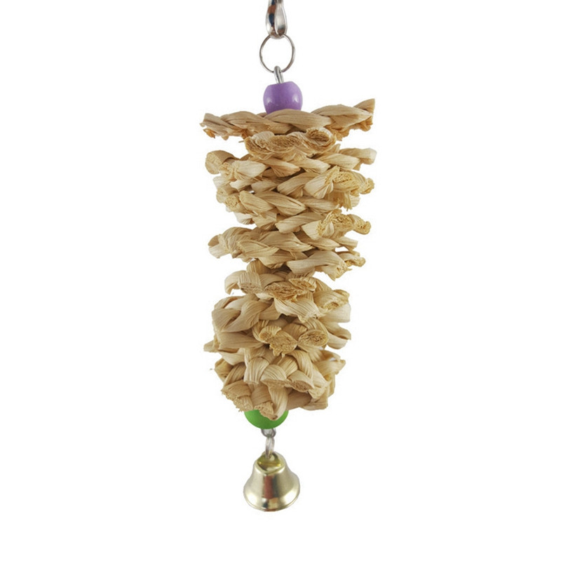 Madárjátékok Papagáj szalmafonás rágcsáló kellékek Fűrágás harapás Akasztó ketrec hintamászás haranggal Természetes termékek