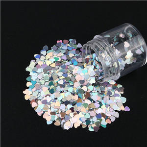 1 Burciņa Jaukti Spangles Mirdzoša Zvaigzne Mēness Sirds Punkti Sequins Lāzers Spīdīgs Hologrāfisks Dekors DIY Nagu lakas Padomi Žilbinoša Paillette