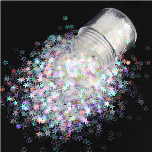 1 Burciņa Jaukti Spangles Mirdzoša Zvaigzne Mēness Sirds Punkti Sequins Lāzers Spīdīgs Hologrāfisks Dekors DIY Nagu lakas Padomi Žilbinoša Paillette