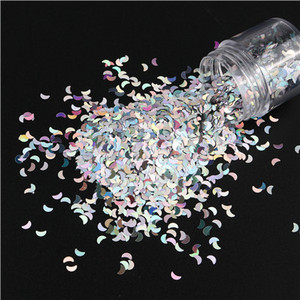 1 Burciņa Jaukti Spangles Mirdzoša Zvaigzne Mēness Sirds Punkti Sequins Lāzers Spīdīgs Hologrāfisks Dekors DIY Nagu lakas Padomi Žilbinoša Paillette