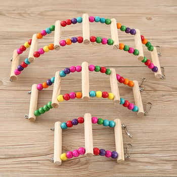 Birds Toy Wooden Ladders Swing Scratcher Perch Climbing 3/4/5/6/7 Ladder Bird Cage Hamsters Parrot Toys Hanging Pet Supplies