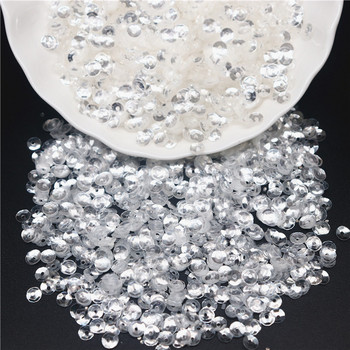 3 mm 4 mm 5 mm 6 mm Прозрачна чаша с кристални пайети Плоска кръгла PVC свободни пайети за Направи си сам ръчно изработени шевни аксесоари 10 g
