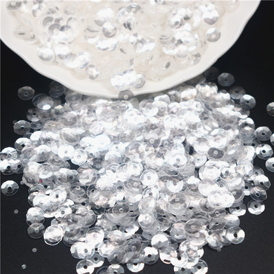 3mm 4mm 5mm 6mm caurspīdīgs kristāla fliteru kauss plakanā, apaļā PVC vaļīgi vizuļi paštaisītiem, roku darbs šūšanas piederumiem 10g