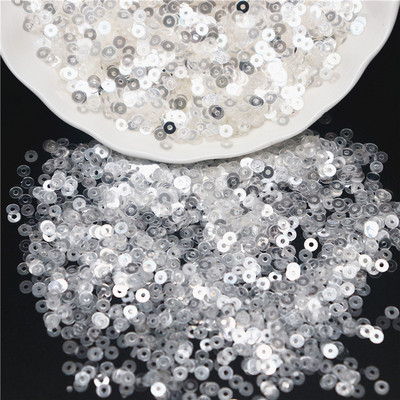 3mm 4mm 5mm 6mm caurspīdīgs kristāla fliteru kauss plakanā, apaļā PVC vaļīgi vizuļi paštaisītiem, roku darbs šūšanas piederumiem 10g
