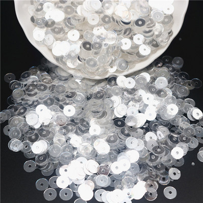 3mm 4mm 5mm 6mm caurspīdīgs kristāla fliteru kauss plakanā, apaļā PVC vaļīgi vizuļi paštaisītiem, roku darbs šūšanas piederumiem 10g