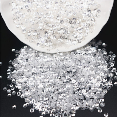 3mm 4mm 5mm 6mm caurspīdīgs kristāla fliteru kauss plakanā, apaļā PVC vaļīgi vizuļi paštaisītiem, roku darbs šūšanas piederumiem 10g