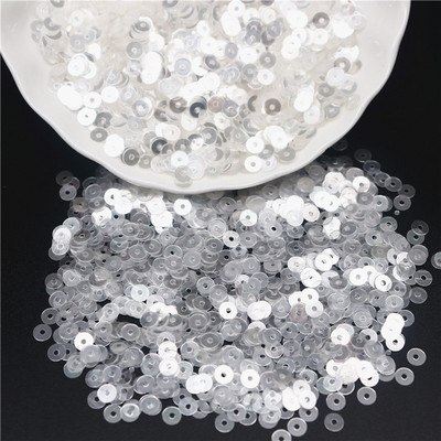 3mm 4mm 5mm 6mm caurspīdīgs kristāla fliteru kauss plakanā, apaļā PVC vaļīgi vizuļi paštaisītiem, roku darbs šūšanas piederumiem 10g