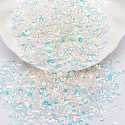 3mm 4mm 5mm 6mm caurspīdīgs kristāla fliteru kauss plakanā, apaļā PVC vaļīgi vizuļi paštaisītiem, roku darbs šūšanas piederumiem 10g