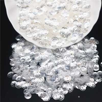 3mm 4mm 5mm 6mm caurspīdīgs kristāla fliteru kauss plakanā, apaļā PVC vaļīgi vizuļi paštaisītiem, roku darbs šūšanas piederumiem 10g