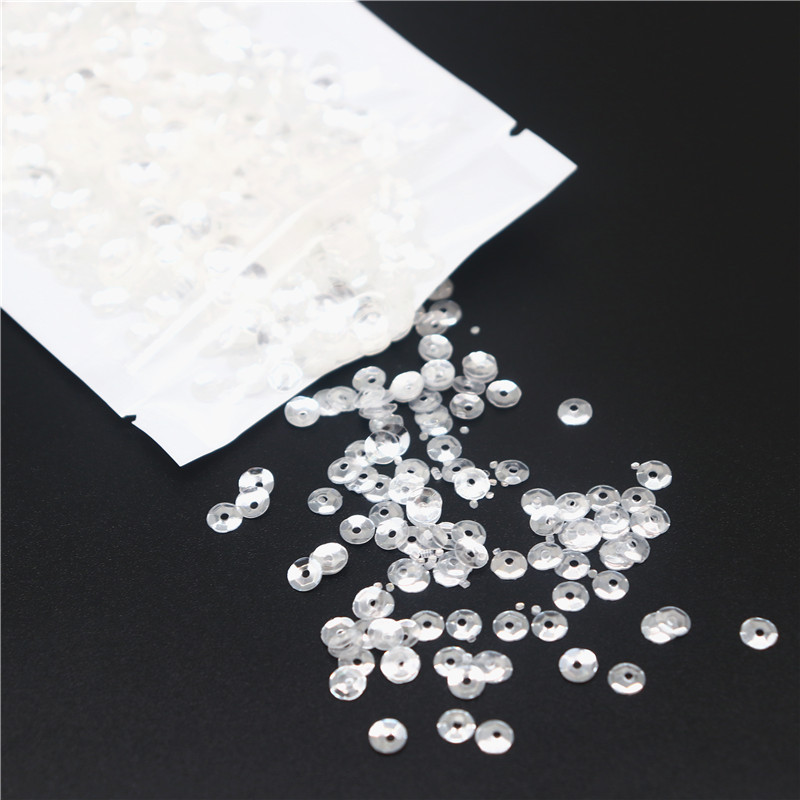 3mm 4mm 5mm 6mm caurspīdīgs kristāla fliteru kauss plakanā, apaļā PVC vaļīgi vizuļi paštaisītiem, roku darbs šūšanas piederumiem 10g